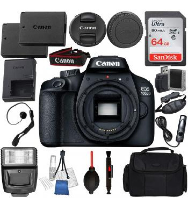 Canon EOS 4000D/Rebel T100 Body with Deluxe Accessory Bundle