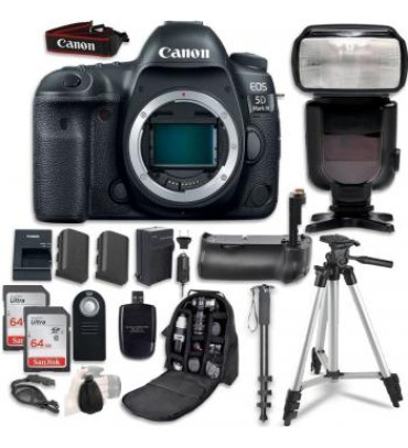 Canon EOS 5D Mark IV DSLR Camera (Body Only) - 1483C002 with Professional Accessory Bundle