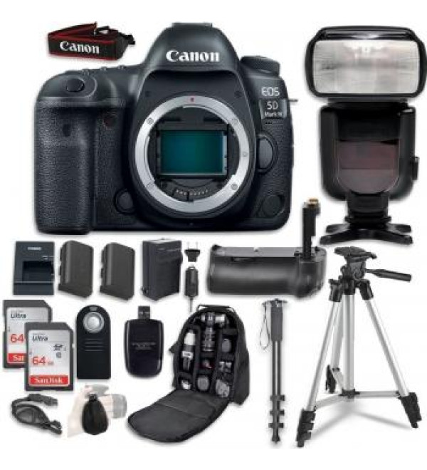 Canon EOS 5D Mark IV DSLR Camera (Body Only) - 1483C002 with Professional Accessory Bundle