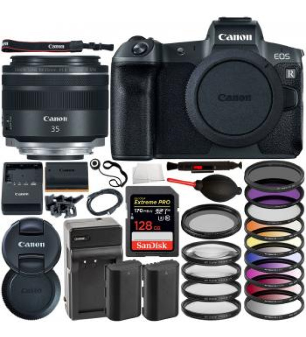 Canon EOS R Mirrorless Digital Camera - 3075C002 with RF 35mm f/1.8 IS Macro STM Lens - 2973C002 & Deluxe Accessory Bundle