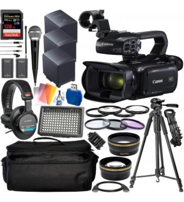 Canon XA45 Professional UHD 4K Camcorder - 3665C002 with Deluxe Accessory Bundle