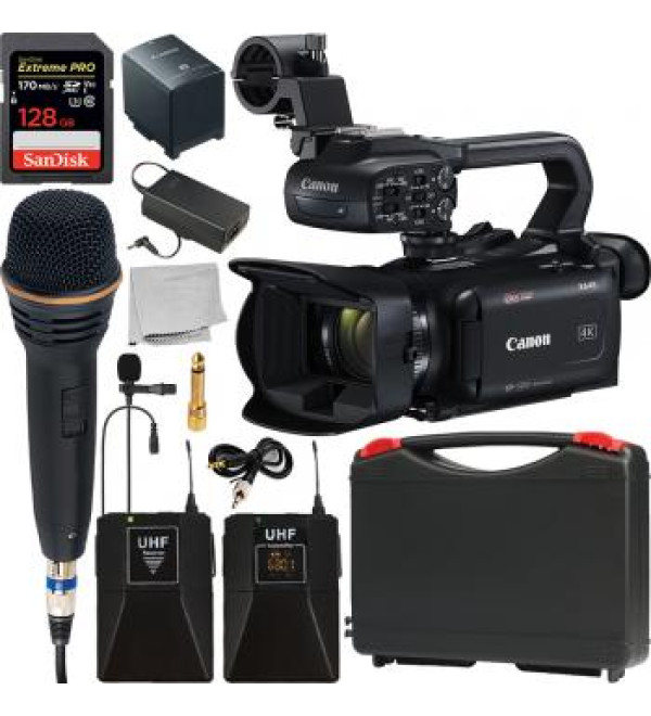 Canon XA45 Professional UHD 4K Camcorder and Wireless Microphone Kit