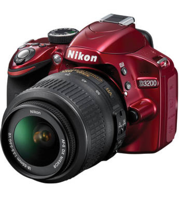 Nikon D3200 with 18-55mm VR Lens - in Red