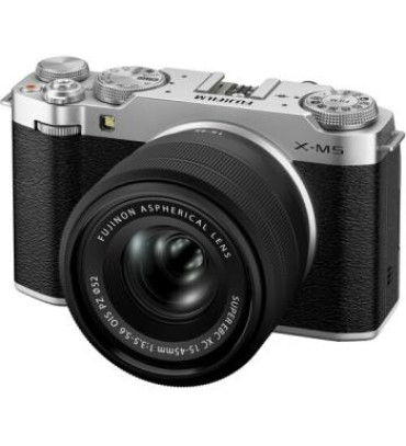 FUJIFILM X-M5 Mirrorless Camera with XC 15-45mm f/3.5-5.6 Lens (Silver)