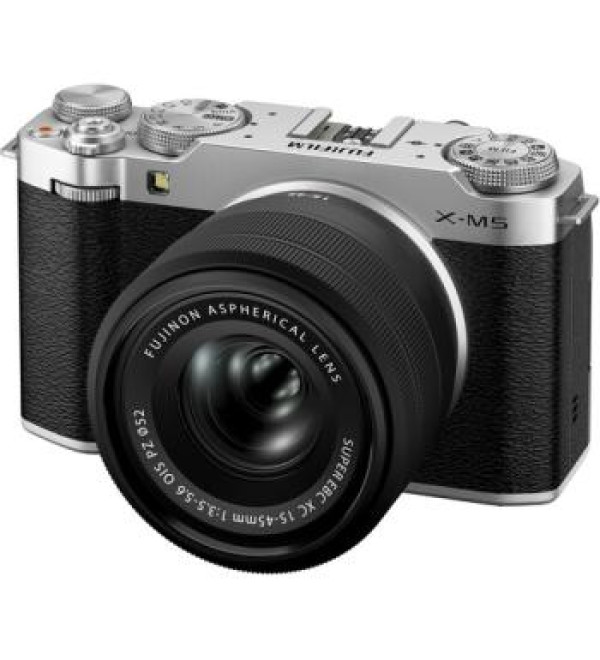 FUJIFILM X-M5 Mirrorless Camera with XC 15-45mm f/3.5-5.6 Lens (Silver)
