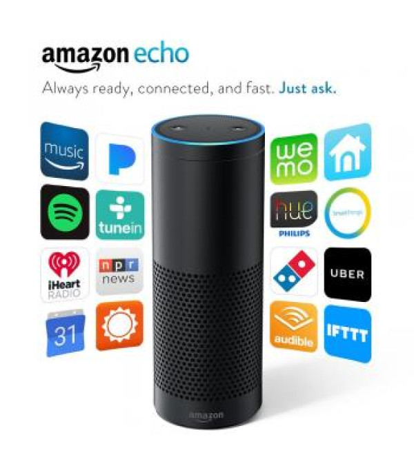Amazon Echo Smart Speaker with Voice Recognition - Black