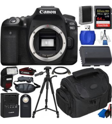 Canon EOS 90D DSLR Camera (Body Only) - 3616C002 with Accessory Bundle
