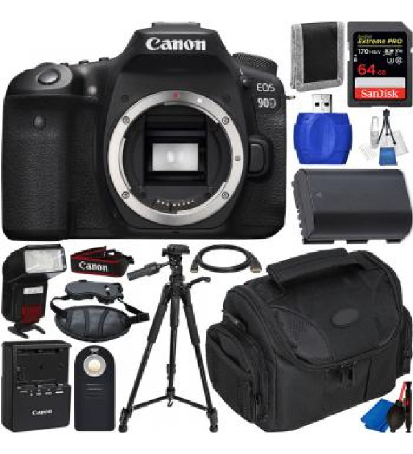 Canon EOS 90D DSLR Camera (Body Only) - 3616C002 with Accessory Bundle