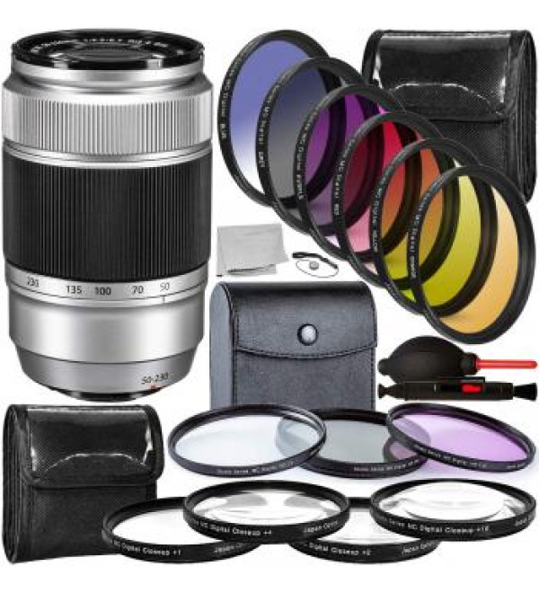 FUJIFILM XC 50-230mm f/4.5-6.7 OIS II Lens (Silver) - 16460795 with Accessory Bundle