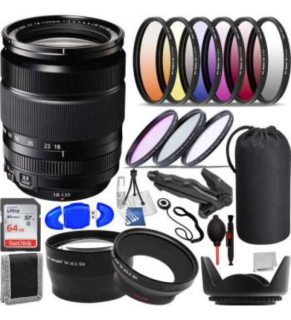 FujiFilm XF 18-135mm f/3.5-5.6 R LM OIS WR Lens - 16432853 with Accessory Bundle