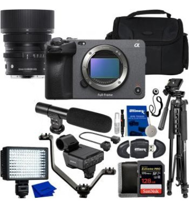 Sony FX3 Full-Frame Cinema Camera with Sigma 35mm f/2 DG DN Contemporary Lens for Sony E & Advanced Video Bundle. Bundle Includes: SanDisk 128GB Extreme Pro Memory Card, Sony MDR7506 Headphones, & Much More.
