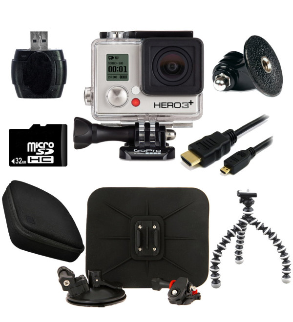 GoPro HERO3+ Silver Edition Camera + Car Kit Bundle