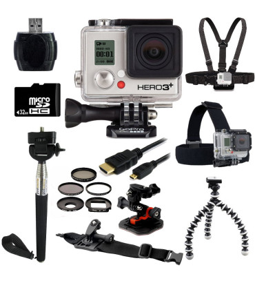 GoPro HERO3+ Black Edition Camera + Outdoor Kit Bundle