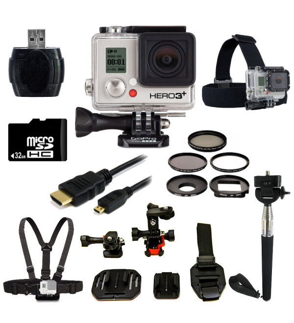 GoPro HERO3+ Black Edition Camera + Helmet Kit Bundle
