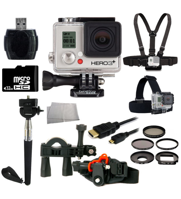 GoPro HERO3+ Silver Edition Camera + Bike Kit Bundle