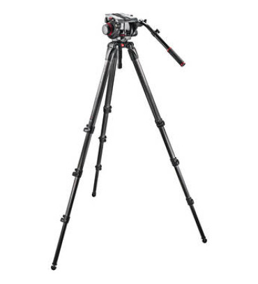 Manfrotto 536 Carbon Fiber Tripod with 509HD Video Head and Padded Carry Bag
