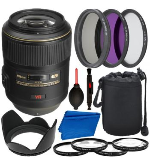 Nikon AF-S VR Micro-NIKKOR 105mm f/2.8G IF-ED Lens - 2160 with Deluxe Bundle