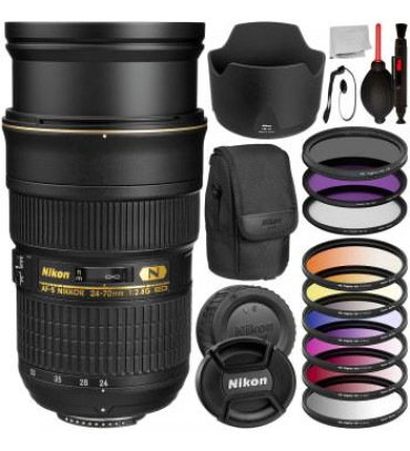 Nikon AF-S Nikkor 24-70mm f/2.8G ED Lens -2164 with Essential Accessory Bundle