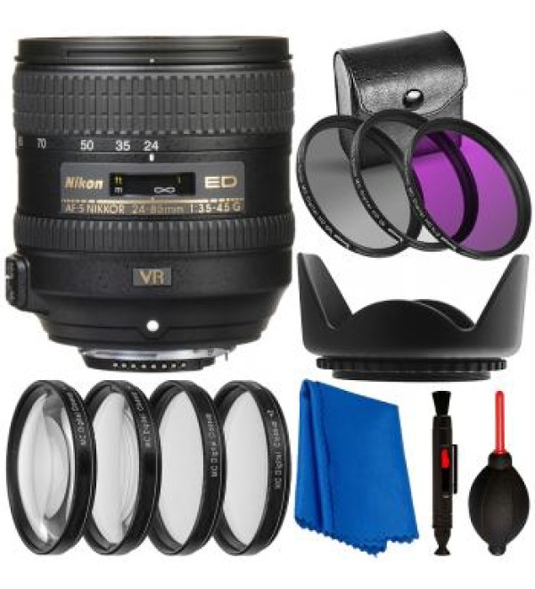 Nikon AF-S NIKKOR 24-85mm f/3.5-4.5G ED VR Lens with Essential Bundle