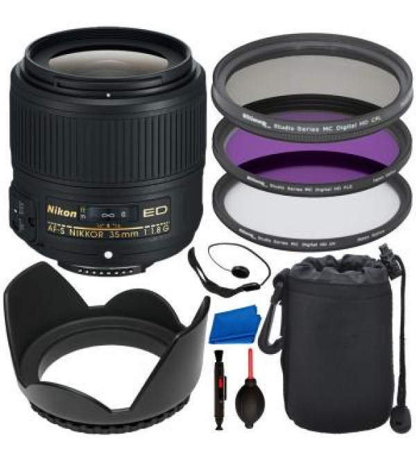 Nikon AF-S NIKKOR 35mm f/1.8G ED Lens - 2215 with Basic Bundle