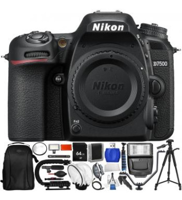 Nikon D7500 DSLR Camera (Body Only) with Accessory Bundle