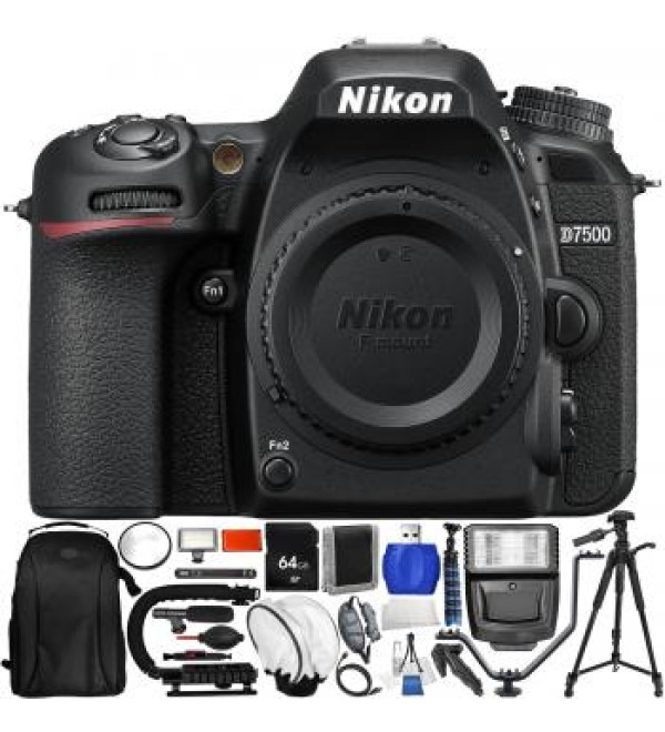 Nikon D7500 DSLR Camera (Body Only) with Accessory Bundle