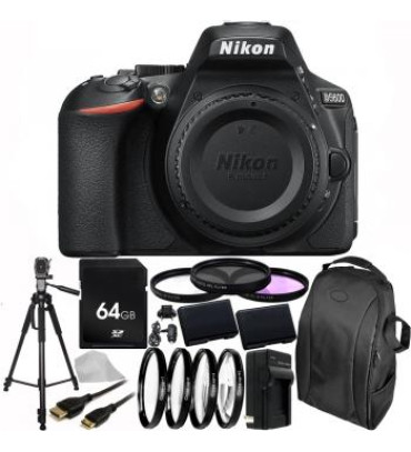 Nikon D5600 DSLR Camera (Body Only) 64GB Advanced Bundle With 2 Extra Batteries