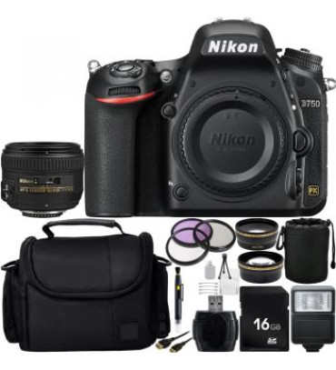 Nikon D750 DSLR Camera with Nikon AF S Nikkor 50mm f/1.4G Autofocus Lens + Custom Professional Bundle