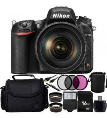 Nikon D750 DSLR Camera with 24-120mm VR Lens + Custom Accessory Bundle
