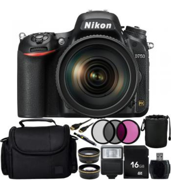 Nikon D750 DSLR Camera with 24-120mm VR Lens + Custom Accessory Bundle