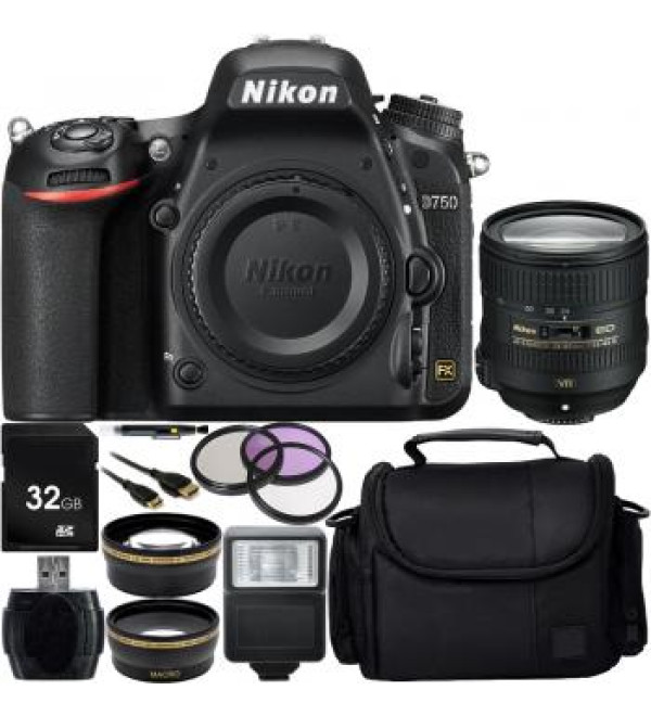 Nikon D750 DSLR Camera with AF-S 24-85mm VR Lens + Custom Accessory Bundle