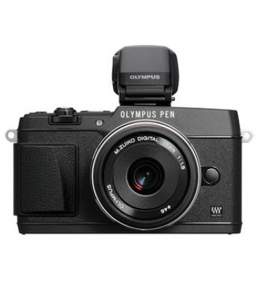 Olympus E-P5 Mirrorless Digital Camera with 17mm f/2.8 Lens and VF-4 Viewfinder (Black) EP5