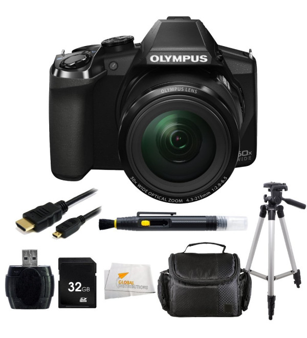 Olympus Stylus SP 100 IHS 16 MP Digital Camera + Accessory Bundle