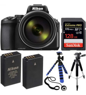Nikon COOLPIX P950 Digital Camera with Deluxe Accessory Bundle; Includes: SanDisk 128GB Extreme PRO Memory Card, Spare ENEL20 Replacement Battery, and More