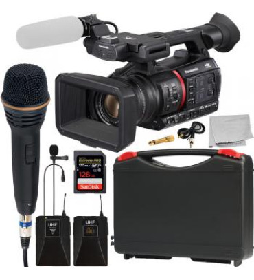 Panasonic AG-CX350 4K Camcorder with Wireless Microphone Kit