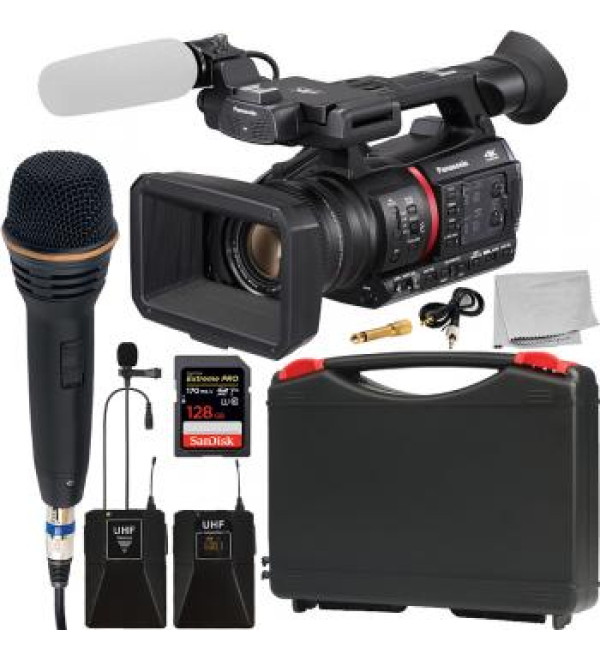 Panasonic AG-CX350 4K Camcorder with Wireless Microphone Kit
