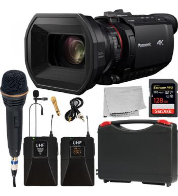 Panasonic HC-X1500E UHD 4K HDMI Pro Camcorder with Wireless Microphone Kit