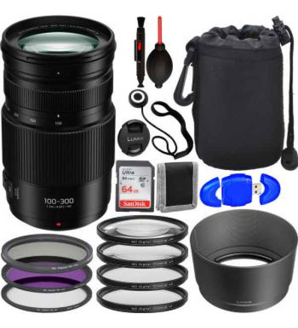 Panasonic Lumix G Vario 100-300mm f/4-5.6 II POWER O.I.S. Lens - H-FSA100300 Must Have Bundle