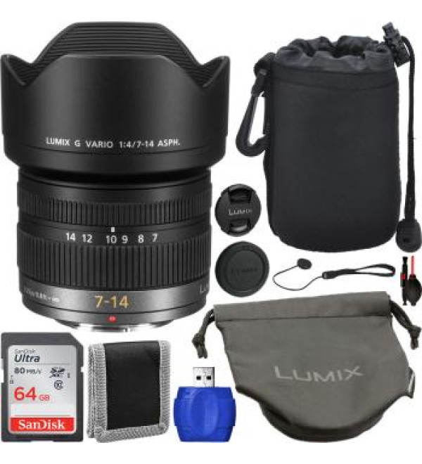 Panasonic Lumix G Vario 7-14mm f/4 ASPH. Lens - H-F007014 Starter Bundle