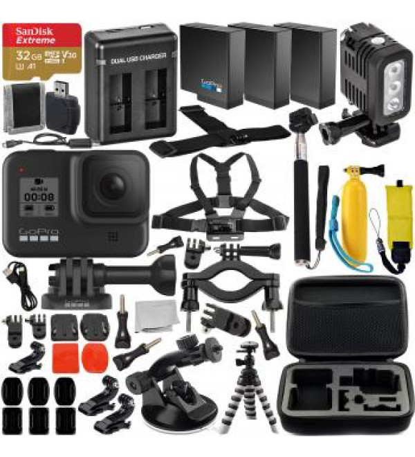 GoPro HERO8 Action Camera (Black) with Premium Accessory Memory Bundle