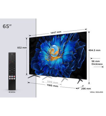 TCL C6KS 65C6KS-UK TV 165.1 cm (65") 4K Ultra HD Smart TV Wi-Fi Metallic