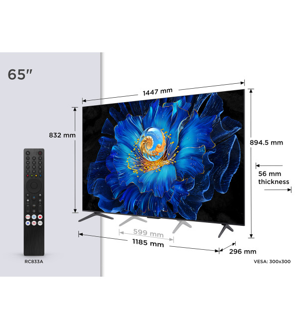 TCL C6KS 65C6KS-UK TV 165.1 cm (65") 4K Ultra HD Smart TV Wi-Fi Metallic