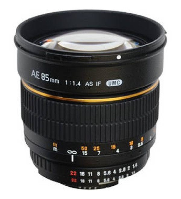 Samyang 85mm f/1.4 Aspherical Lens for Nikon With Focus Confirm Chip