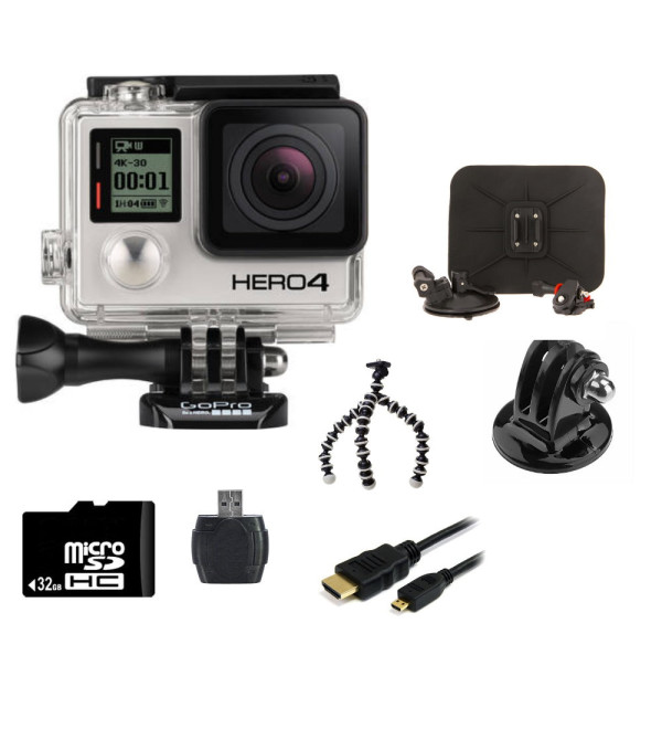 GoPro Hero4 Silver Edition + Car Kit Bundle