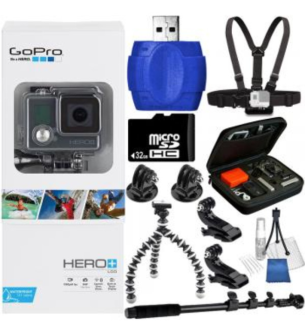 GoPro HERO+ LCD + 32GB Memory Card Accessory Bundle