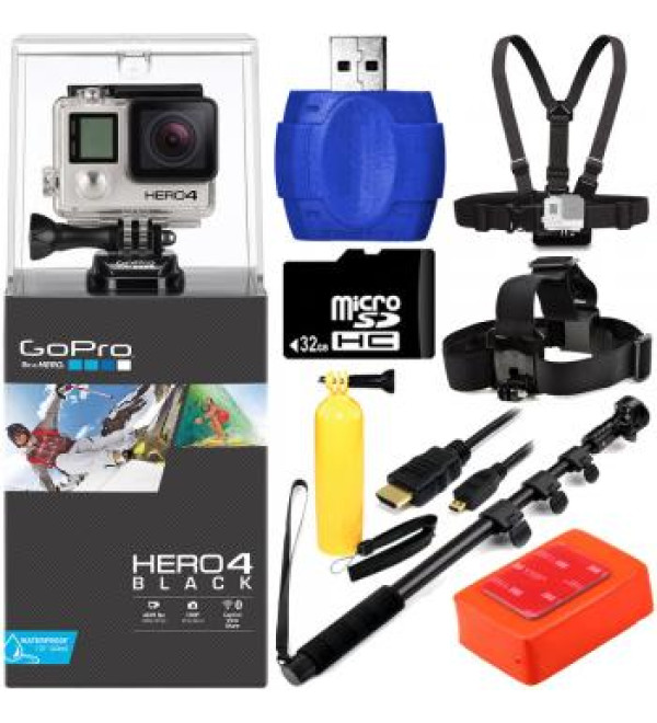 GoPro Hero4 Black Edition Camera + Surf Kit Bundle