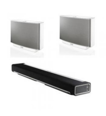 Sonos PLAYBAR Wireless Soundbar + 2 Sonos PLAY:5 All-in-One Wireless Music System (White)