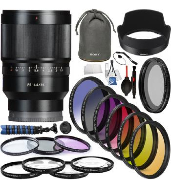 Sony Distagon T* FE 35mm f/1.4 ZA Lens - SEL35F14Z Professional Lens Bundle