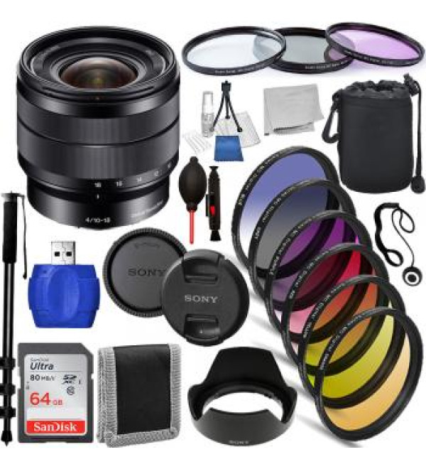 Sony E 10-18mm f/4 OSS Lens - SEL1018 Must Have Bundle