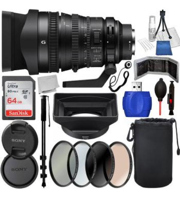 Sony FE PZ 28-135mm f/4 G OSS Lens - SELP28135G Must Have Bundle